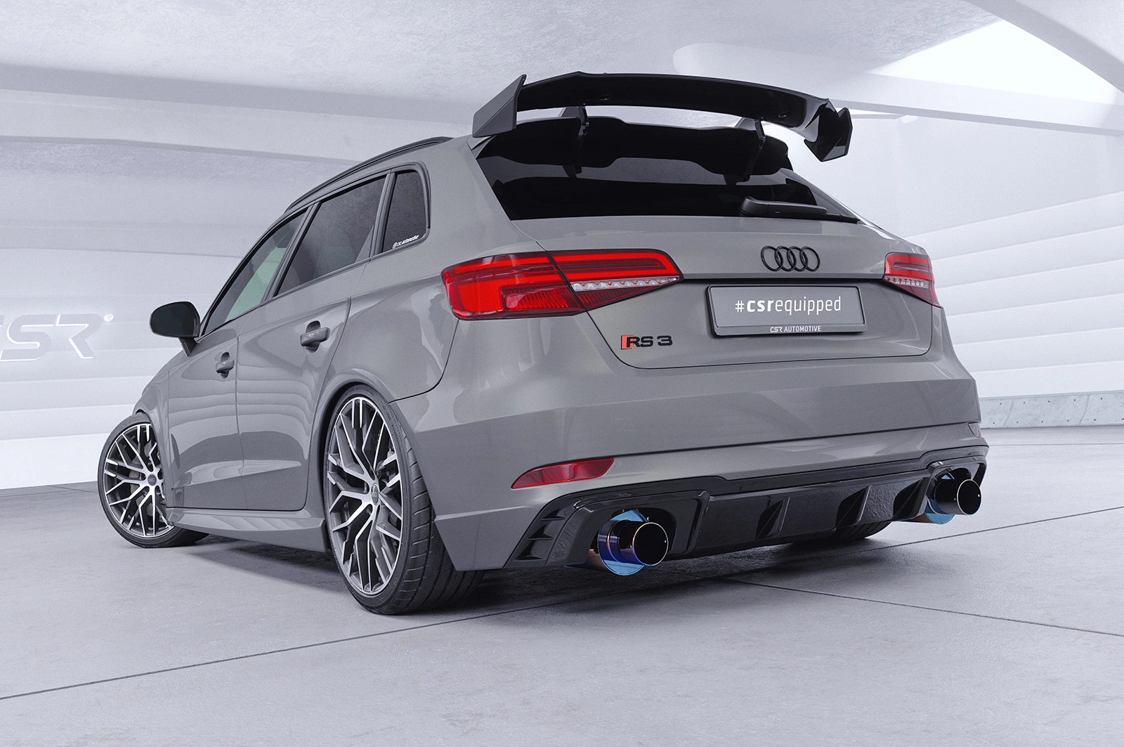 Schwanenhals Heckflügel mit ABE für Audi RS3 (8VA) Sportback SHF080