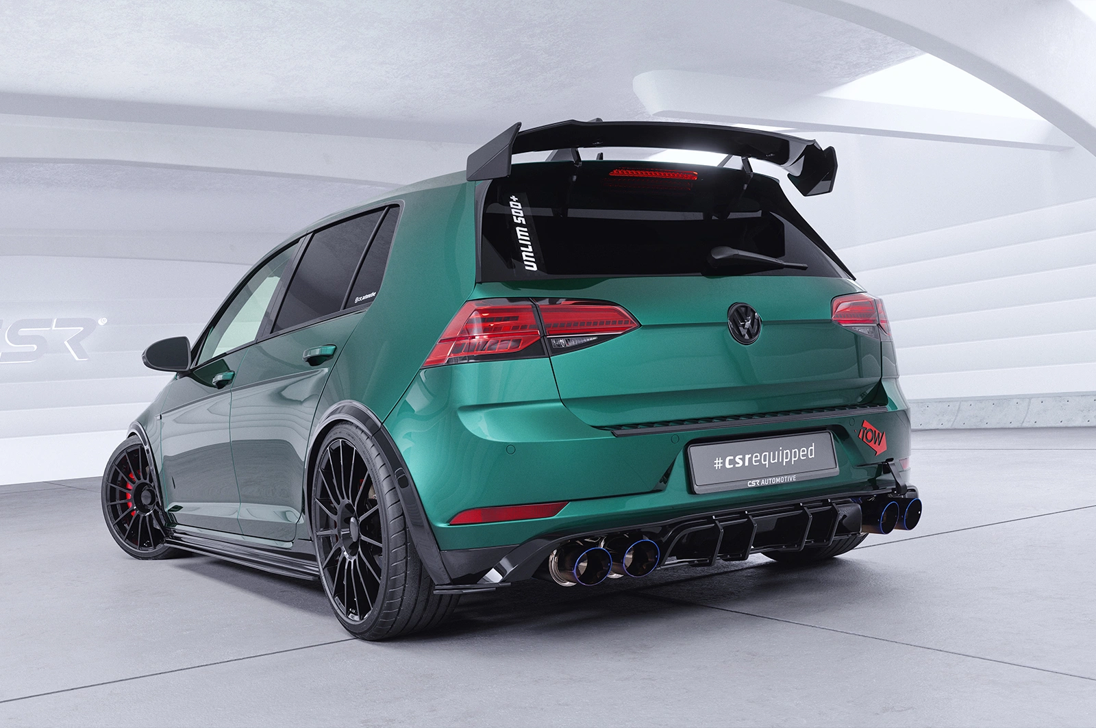 Schwanenhals Heckflügel mit ABE für VW Golf 7 GTI, GTD, GTE, R, R-Line SHF052